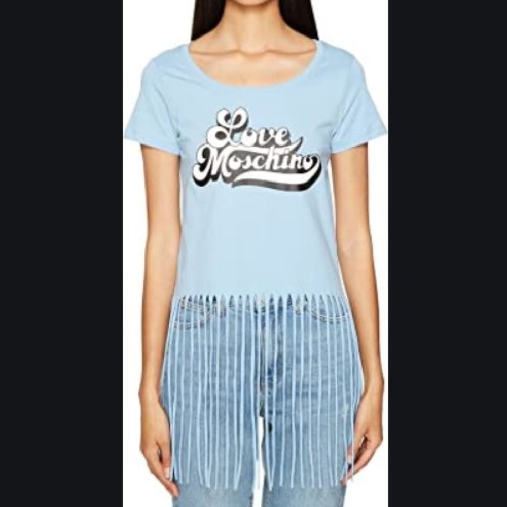 NWT Love Moschino Women's Fringe Crop Top Size 4